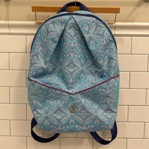 Ivivva by Lululemon Blue Pattern Padded Backpack with Pink Interior